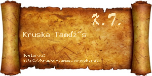 Kruska Tamás névjegykártya